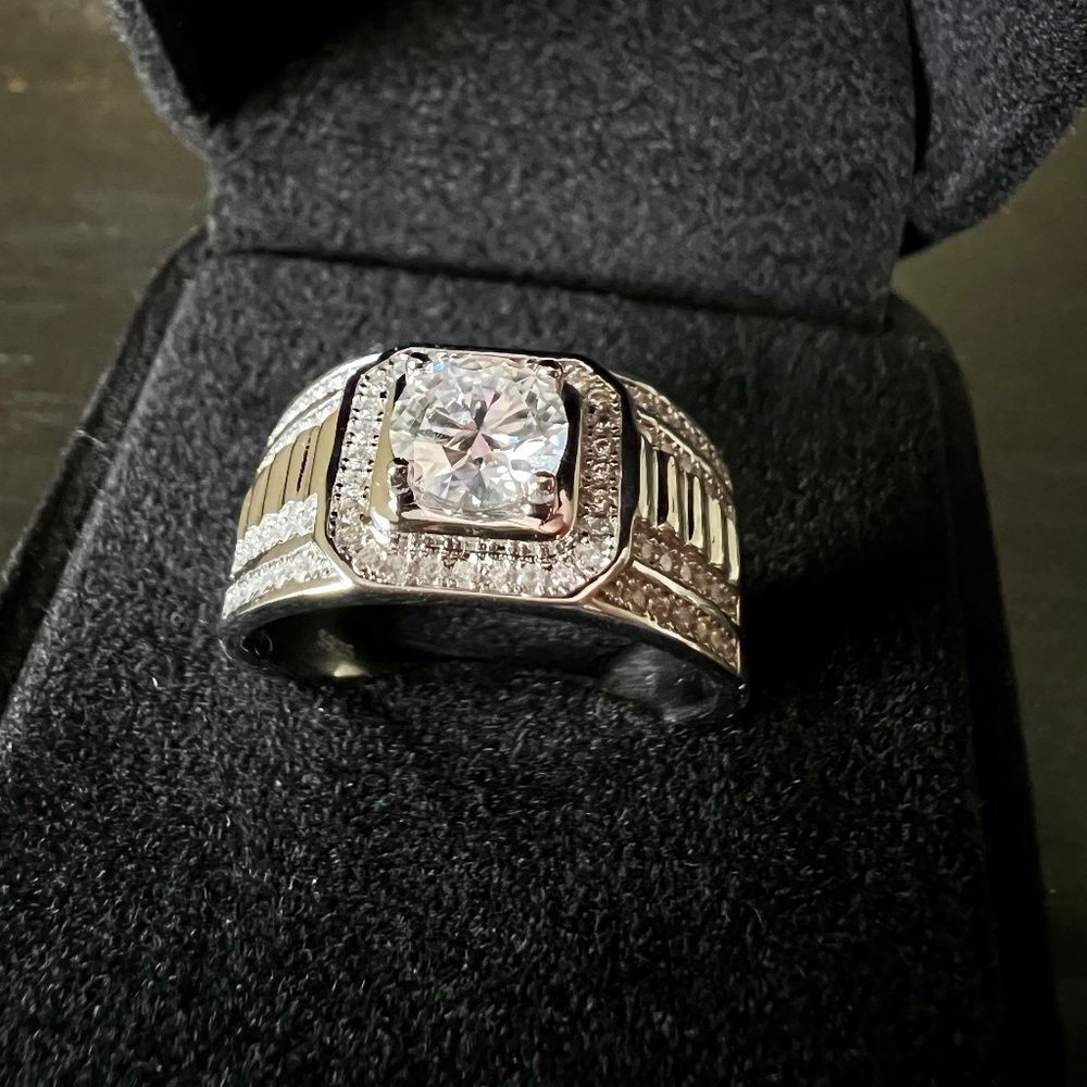 Sterling Silver 925 Moissanite Iced Out Ring